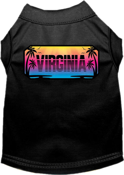 Camiseta serigrafiada para perros y gatos, para mascotas pequeñas y medianas (tallas XS a XL), "Virginia Beach Shades"