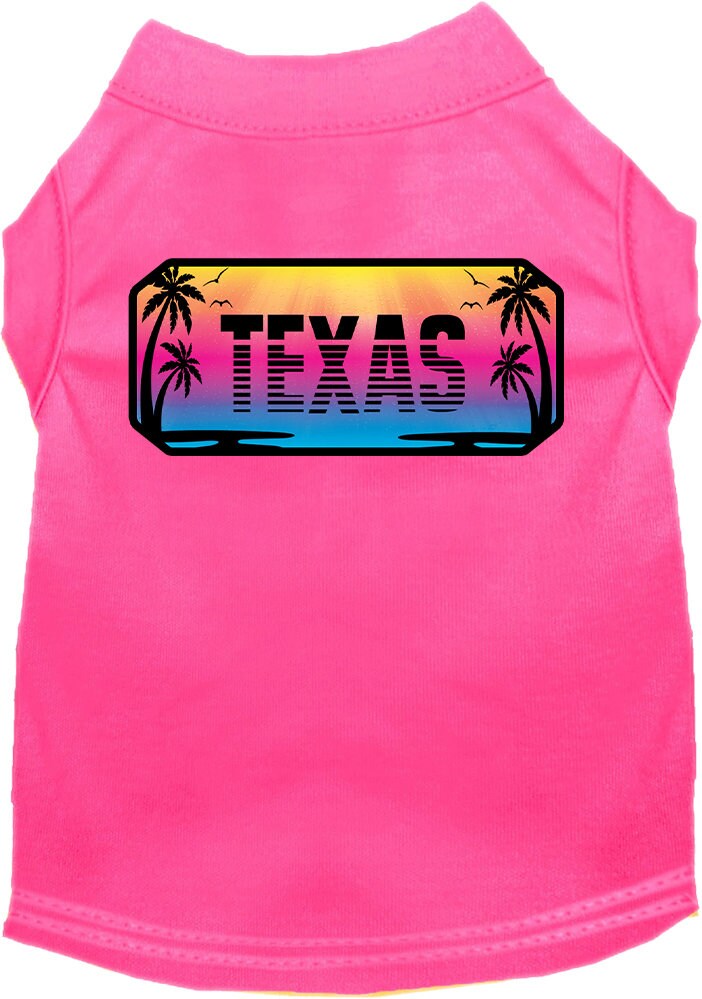 Camisa serigrafiada para perros y gatos, para mascotas medianas y grandes (tallas 2XL-6XL), "Texas Beach Shades"