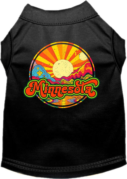 Camiseta serigrafiada para perros y gatos, para mascotas pequeñas y medianas (tallas XS a XL), "Minnesota Mellow Mountain"