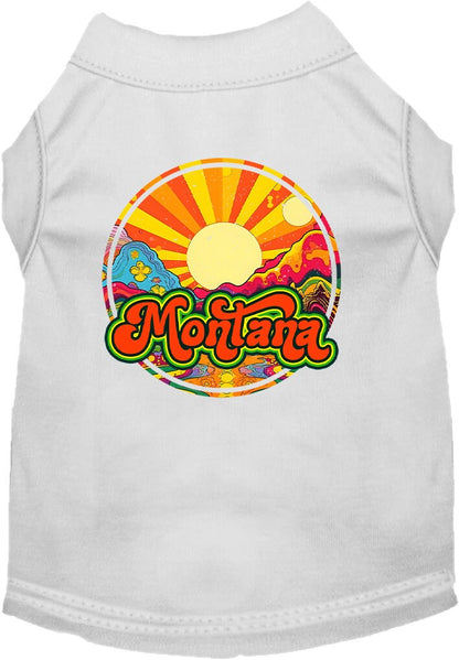 Camiseta serigrafiada para perros y gatos, para mascotas pequeñas y medianas (tallas XS a XL), "Montana Mellow Mountain"