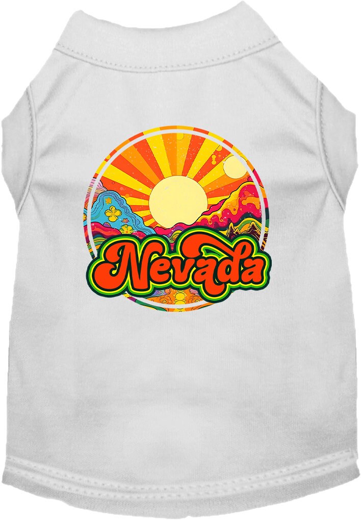 Camiseta serigrafiada para perros y gatos, para mascotas pequeñas y medianas (tallas XS a XL), "Nevada Mellow Mountain"