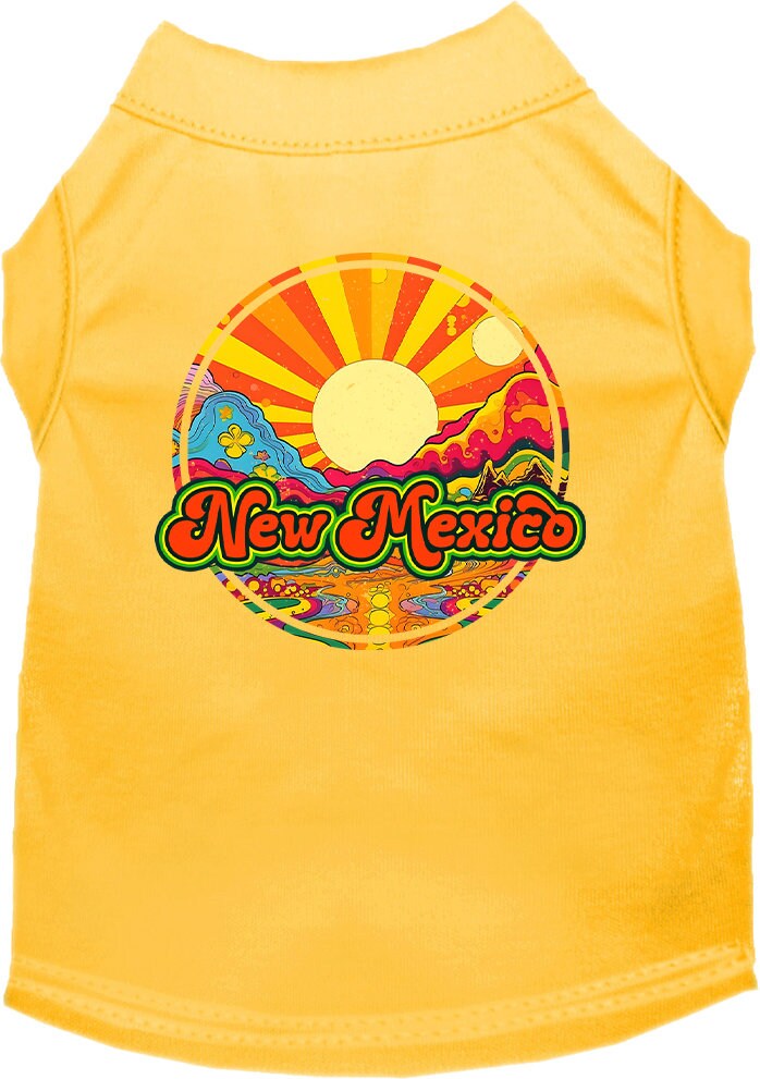 Camiseta serigrafiada para perros y gatos, para mascotas pequeñas y medianas (tallas XS a XL), "New Mexico Mellow Mountain"