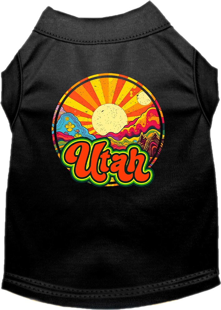 Camiseta serigrafiada para perros y gatos, para mascotas pequeñas y medianas (tallas XS a XL), "Utah Mellow Mountain"