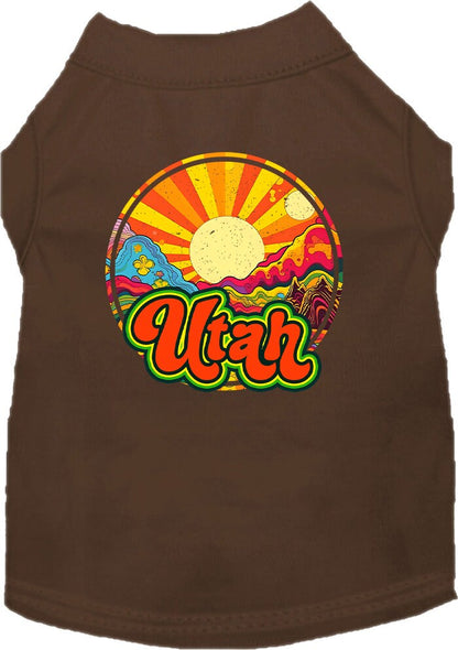 Camiseta serigrafiada para perros y gatos, para mascotas pequeñas y medianas (tallas XS a XL), "Utah Mellow Mountain"