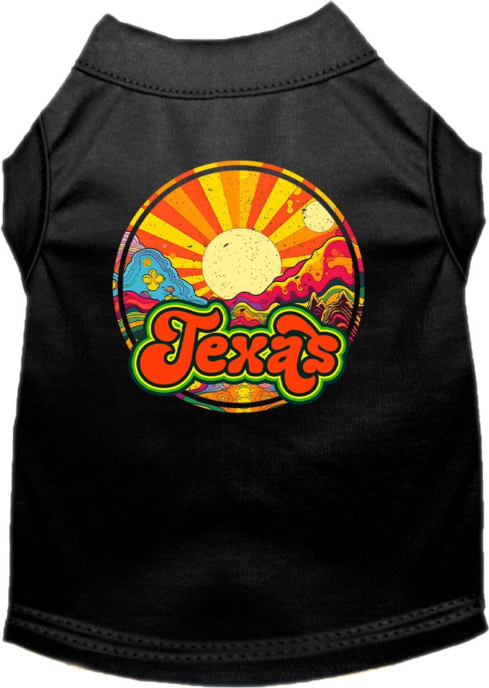 Camiseta serigrafiada para perros y gatos, para mascotas pequeñas y medianas (tallas XS a XL), "Texas Mellow Mountain"