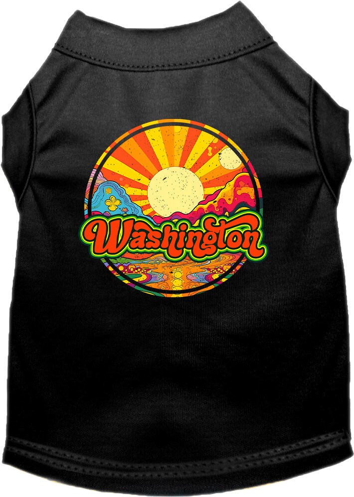 Camiseta serigrafiada para perros y gatos, para mascotas pequeñas y medianas (tallas XS a XL), "Washington Mellow Mountain"