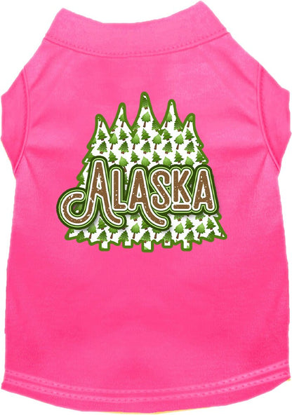 Pet Dog & Cat Screen Printed Shirt for Medium to Large Pets (Sizes 2XL-6XL), "Alaska Woodland Trees"