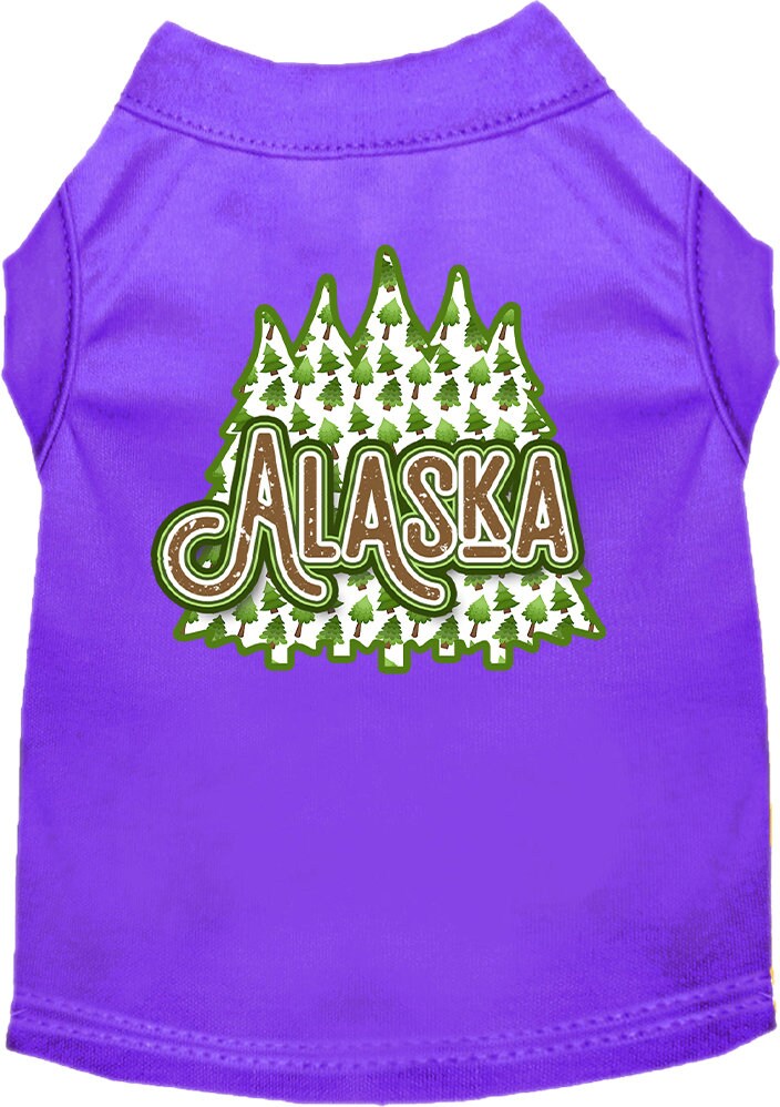 Pet Dog & Cat Screen Printed Shirt for Medium to Large Pets (Sizes 2XL-6XL), "Alaska Woodland Trees"