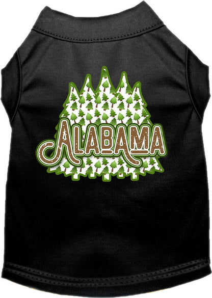 Pet Dog & Cat Screen Printed Shirt for Medium to Large Pets (Sizes 2XL-6XL), "Alabama Woodland Trees"