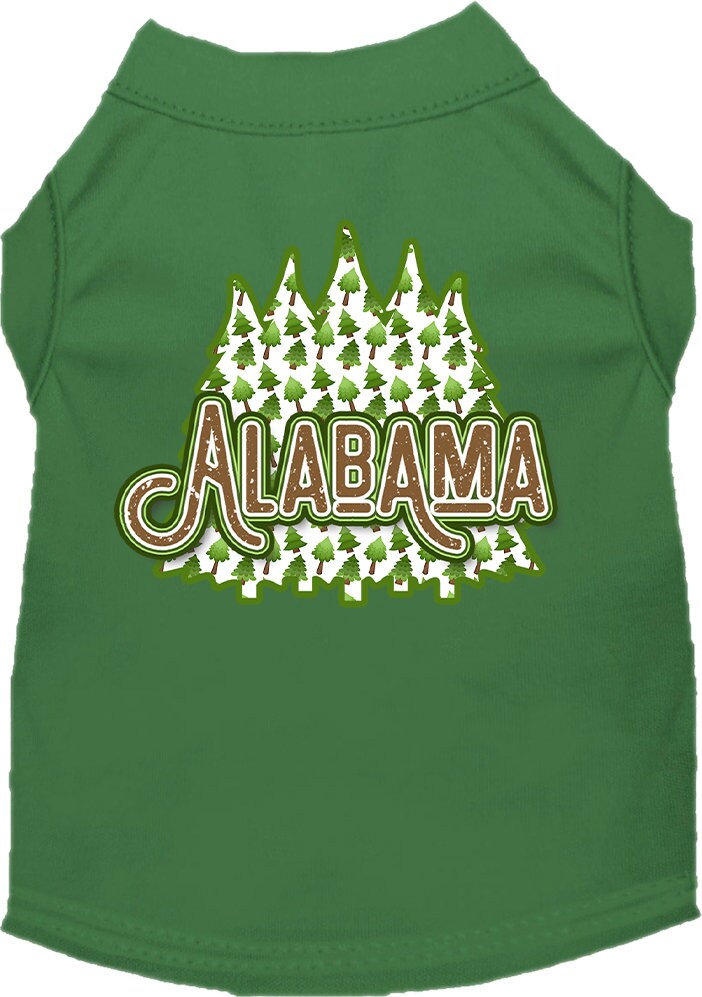 Pet Dog & Cat Screen Printed Shirt for Small to Medium Pets (Sizes XS-XL), "Alabama Woodland Trees"