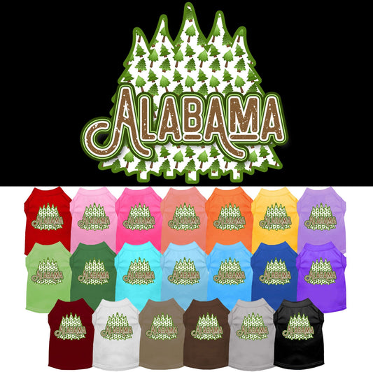 Pet Dog & Cat Screen Printed Shirt for Small to Medium Pets (Sizes XS-XL), "Alabama Woodland Trees"