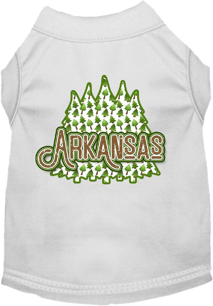 Pet Dog & Cat Screen Printed Shirt for Small to Medium Pets (Sizes XS-XL), "Arkansas Woodland Trees"