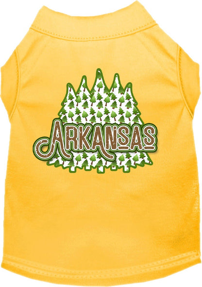 Pet Dog & Cat Screen Printed Shirt for Medium to Large Pets (Sizes 2XL-6XL), "Arkansas Woodland Trees"