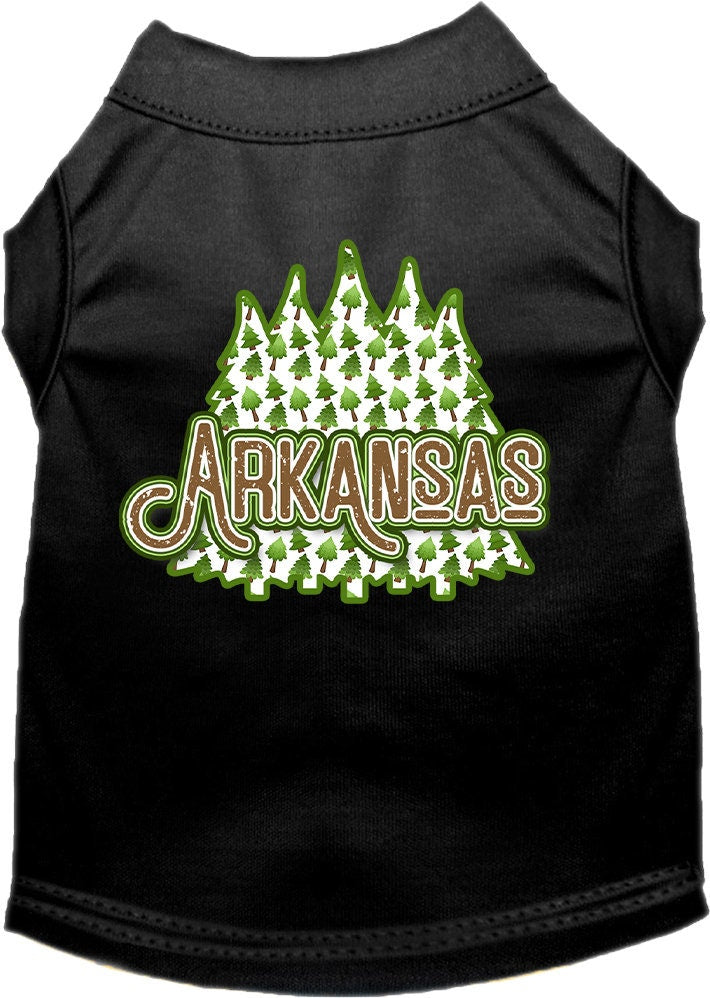 Pet Dog & Cat Screen Printed Shirt for Medium to Large Pets (Sizes 2XL-6XL), "Arkansas Woodland Trees"