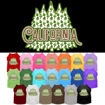 Pet Dog & Cat Screen Printed Shirt for Small to Medium Pets (Sizes XS-XL), "California Woodland Trees"