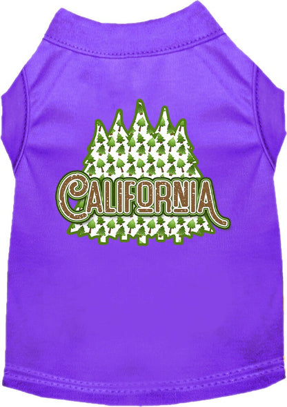 Pet Dog & Cat Screen Printed Shirt for Small to Medium Pets (Sizes XS-XL), "California Woodland Trees"