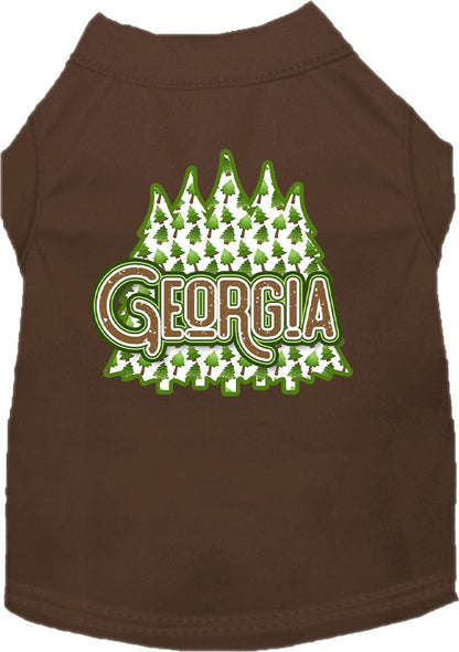 Pet Dog & Cat Screen Printed Shirt for Small to Medium Pets (Sizes XS-XL), "Georgia Woodland Trees"