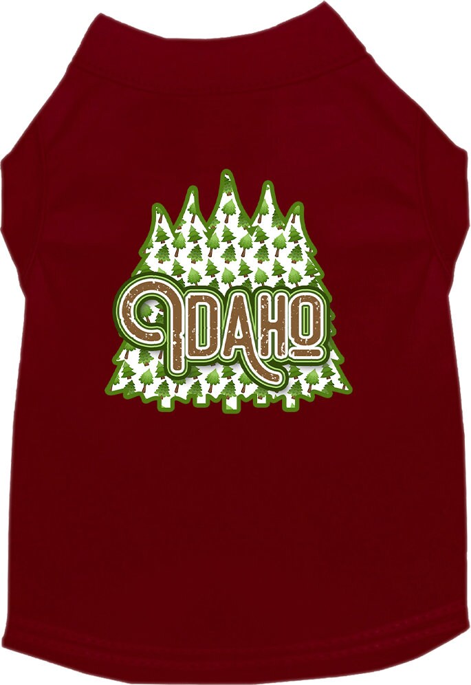 Pet Dog & Cat Screen Printed Shirt for Medium to Large Pets (Sizes 2XL-6XL), "Idaho Woodland Trees"