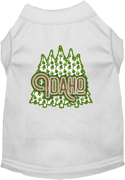 Camiseta serigrafiada para perros y gatos, para mascotas pequeñas y medianas (tallas XS a XL), "Idaho Woodland Trees"