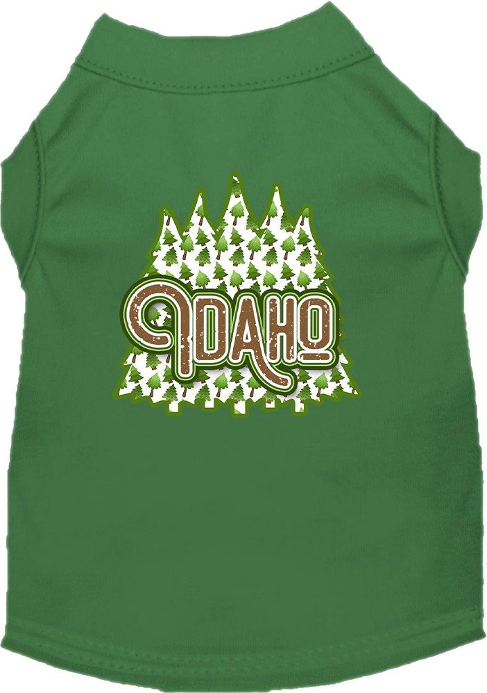 Camiseta serigrafiada para perros y gatos, para mascotas pequeñas y medianas (tallas XS a XL), "Idaho Woodland Trees"