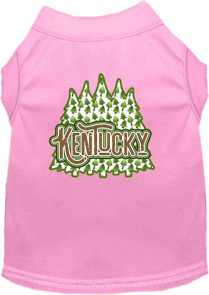 Camiseta serigrafiada para perros y gatos, para mascotas pequeñas y medianas (tallas XS a XL), "Kentucky Woodland Trees"