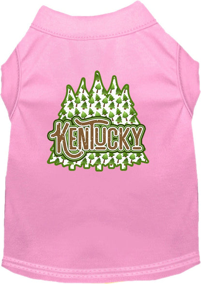 Camiseta serigrafiada para perros y gatos, para mascotas pequeñas y medianas (tallas XS a XL), "Kentucky Woodland Trees"