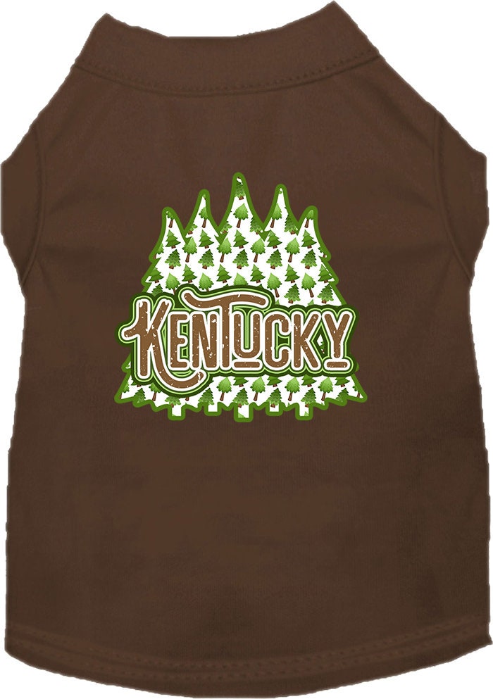 Camiseta serigrafiada para perros y gatos, para mascotas pequeñas y medianas (tallas XS a XL), "Kentucky Woodland Trees"