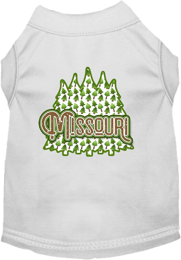 Camiseta serigrafiada para perros y gatos, para mascotas pequeñas y medianas (tallas XS a XL), "Missouri Woodland Trees"