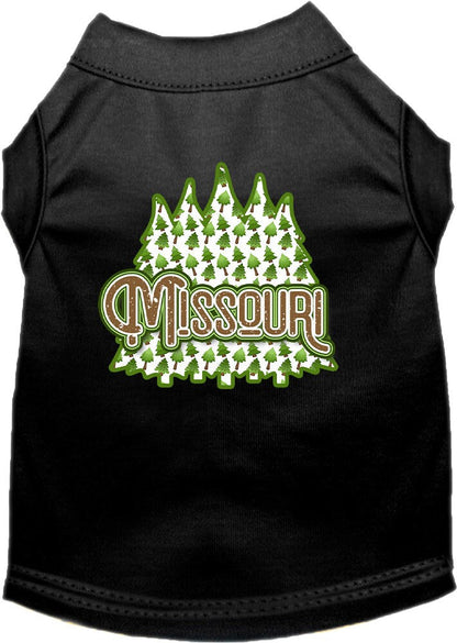 Camiseta serigrafiada para perros y gatos, para mascotas pequeñas y medianas (tallas XS a XL), "Missouri Woodland Trees"