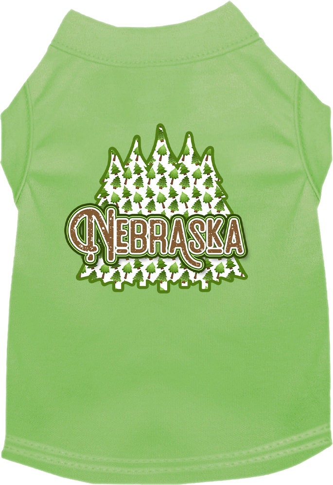 Camiseta serigrafiada para perros y gatos, para mascotas pequeñas y medianas (tallas XS a XL), "Nebraska Woodland Trees"