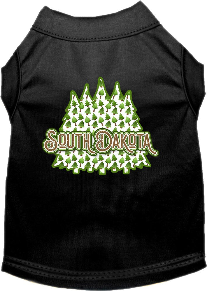 Camiseta serigrafiada para perros y gatos, para mascotas pequeñas y medianas (tallas XS a XL), "South Dakota Woodland Trees"