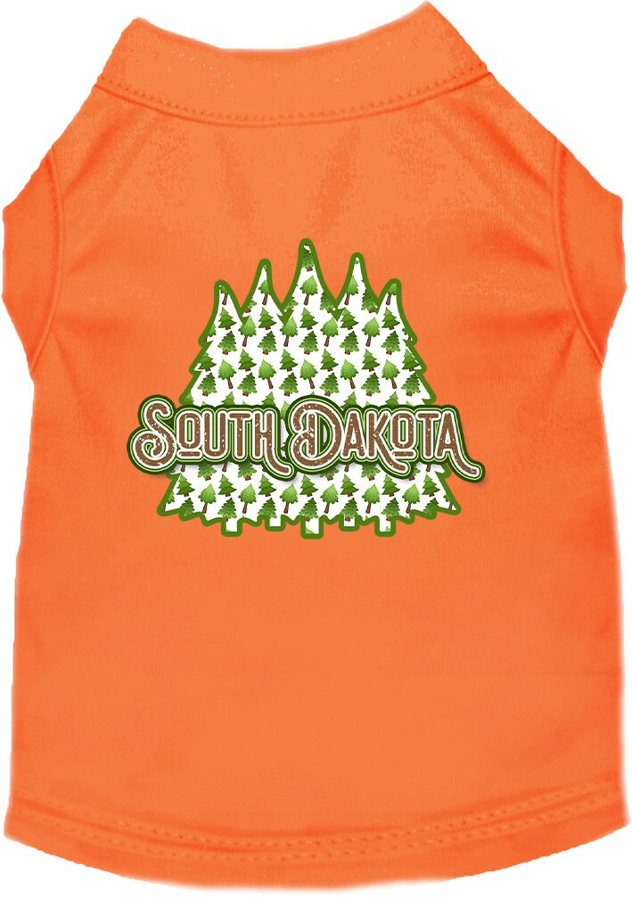 Camiseta serigrafiada para perros y gatos, para mascotas pequeñas y medianas (tallas XS a XL), "South Dakota Woodland Trees"