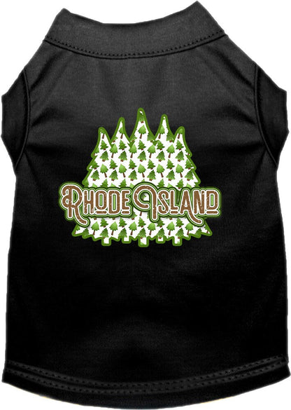 Camiseta serigrafiada para perros y gatos, para mascotas pequeñas y medianas (tallas XS a XL), "Rhode Island Woodland Trees"