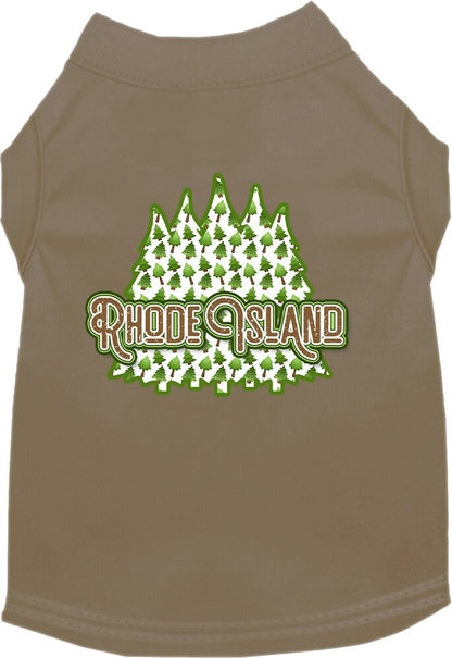 Camiseta serigrafiada para perros y gatos, para mascotas pequeñas y medianas (tallas XS a XL), "Rhode Island Woodland Trees"