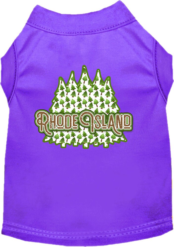 Camiseta serigrafiada para perros y gatos, para mascotas pequeñas y medianas (tallas XS a XL), "Rhode Island Woodland Trees"