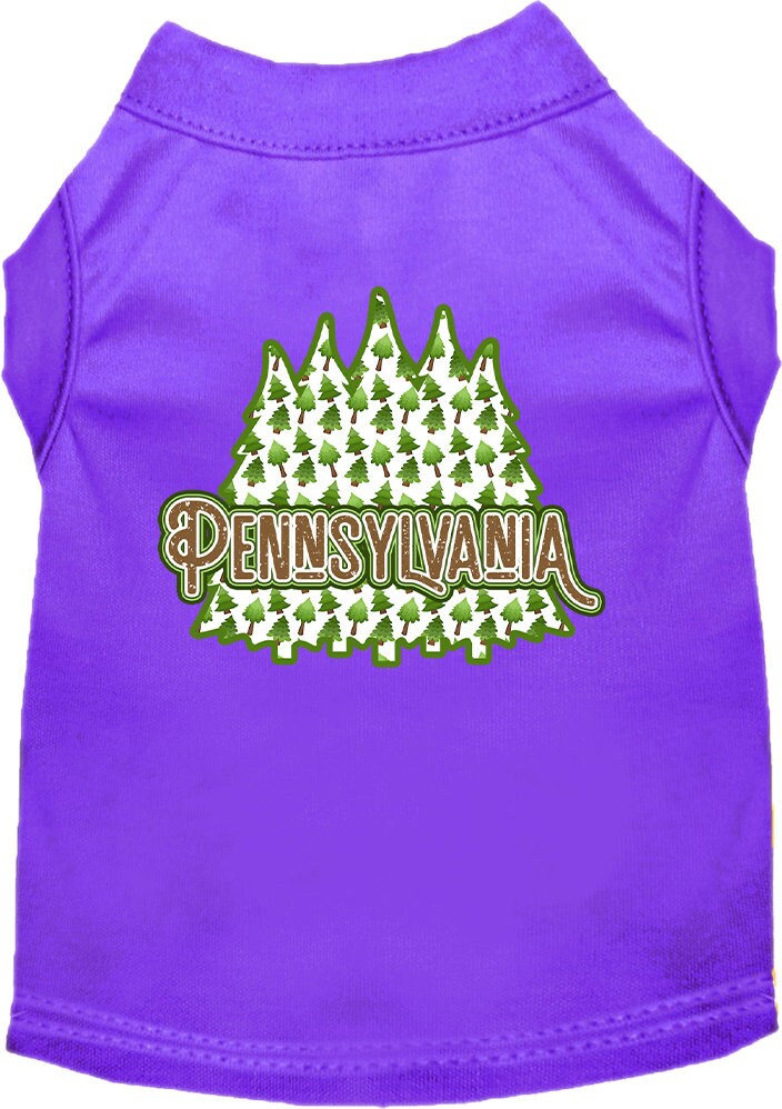 Pet Dog & Cat Screen Printed Shirt for Medium to Large Pets (Sizes 2XL-6XL), "Pennsylvania Woodland Trees"