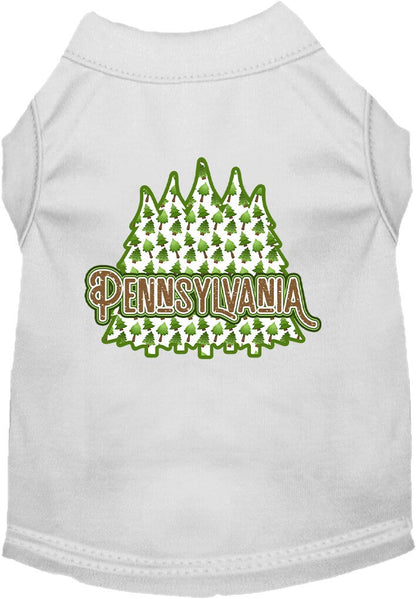 Camiseta serigrafiada para perros y gatos, para mascotas pequeñas y medianas (tallas XS a XL), "Pennsylvania Woodland Trees"