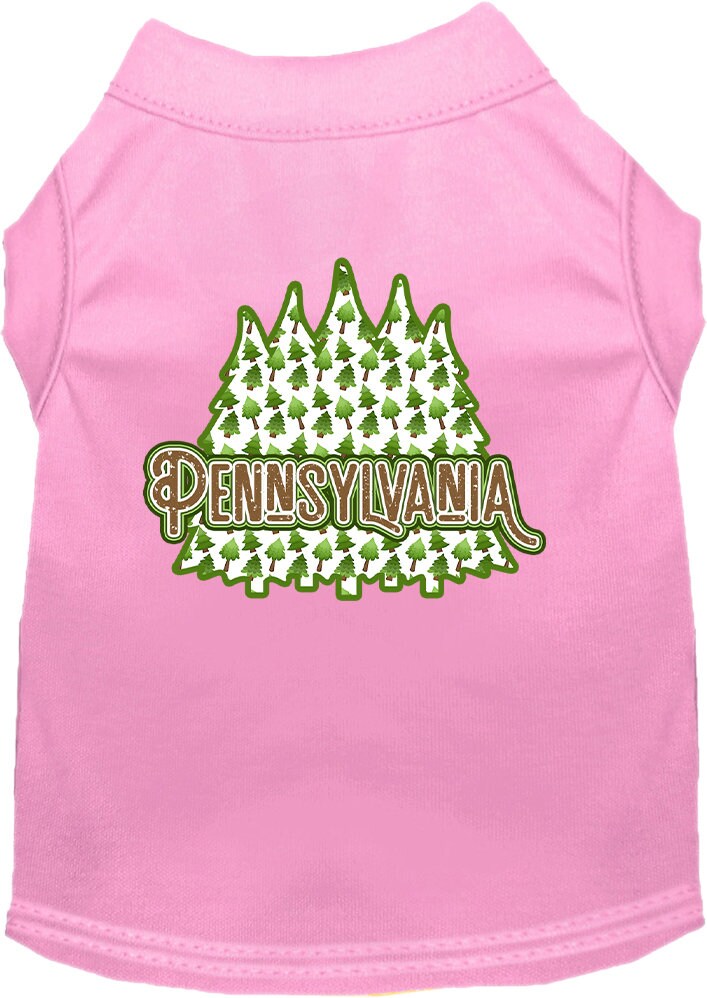 Camiseta serigrafiada para perros y gatos, para mascotas pequeñas y medianas (tallas XS a XL), "Pennsylvania Woodland Trees"