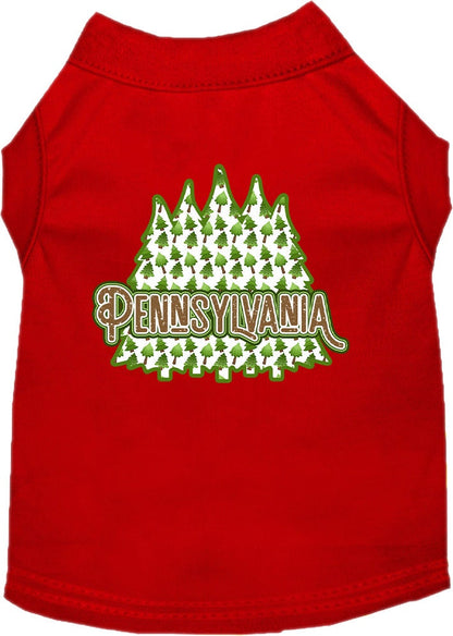 Camiseta serigrafiada para perros y gatos, para mascotas pequeñas y medianas (tallas XS a XL), "Pennsylvania Woodland Trees"