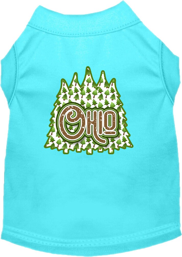 Camiseta serigrafiada para perros y gatos, para mascotas pequeñas y medianas (tallas XS a XL), "Ohio Woodland Trees"