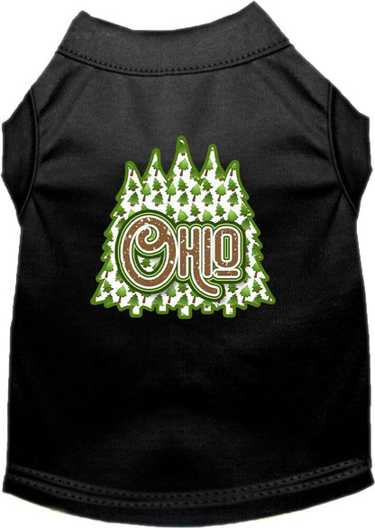 Camiseta serigrafiada para perros y gatos, para mascotas pequeñas y medianas (tallas XS a XL), "Ohio Woodland Trees"