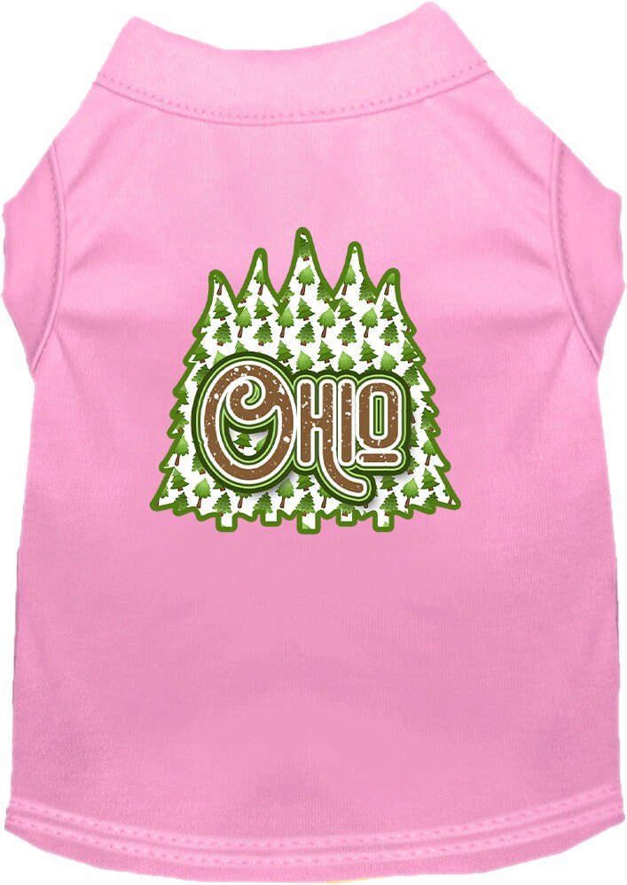 Camiseta serigrafiada para perros y gatos, para mascotas pequeñas y medianas (tallas XS a XL), "Ohio Woodland Trees"