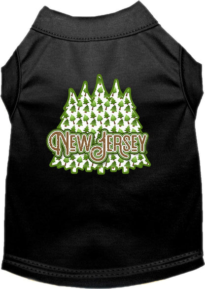 Camiseta serigrafiada para perros y gatos, para mascotas pequeñas y medianas (tallas XS a XL), "New Jersey Woodland Trees"