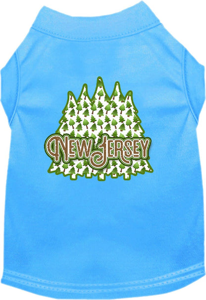 Camiseta serigrafiada para perros y gatos, para mascotas pequeñas y medianas (tallas XS a XL), "New Jersey Woodland Trees"