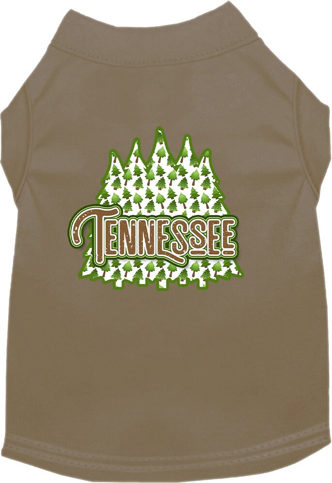 Camiseta serigrafiada para perros y gatos, para mascotas pequeñas y medianas (tallas XS a XL), "Tennessee Woodland Trees"