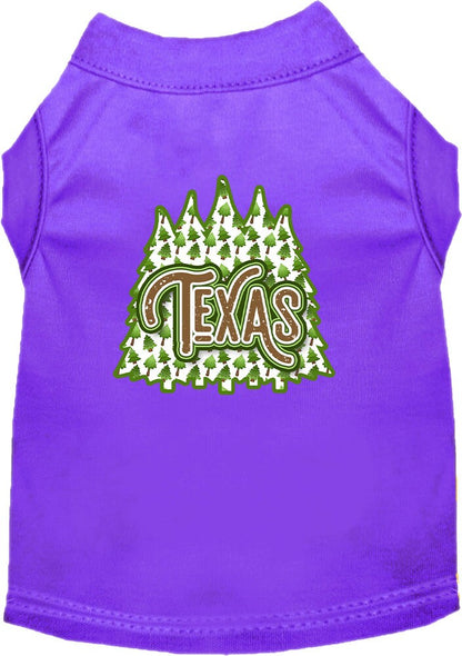 Camiseta serigrafiada para perros y gatos, para mascotas pequeñas y medianas (tallas XS a XL), "Texas Woodland Trees"