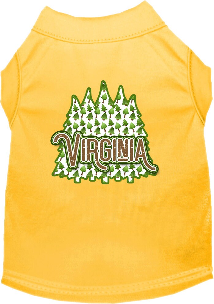 Pet Dog & Cat Screen Printed Shirt for Medium to Large Pets (Sizes 2XL-6XL), "Virginia Woodland Trees"