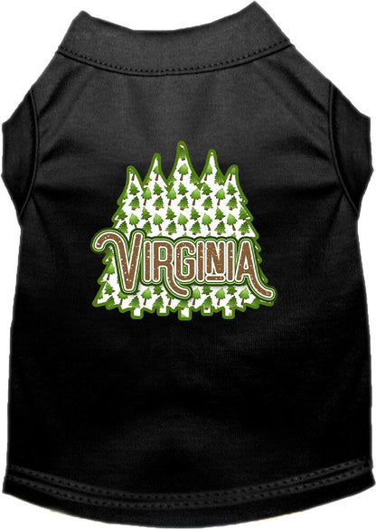 Camiseta serigrafiada para perros y gatos, para mascotas pequeñas y medianas (tallas XS a XL), "Virginia Woodland Trees"