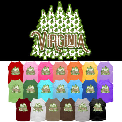 Camiseta serigrafiada para perros y gatos, para mascotas pequeñas y medianas (tallas XS a XL), "Virginia Woodland Trees"