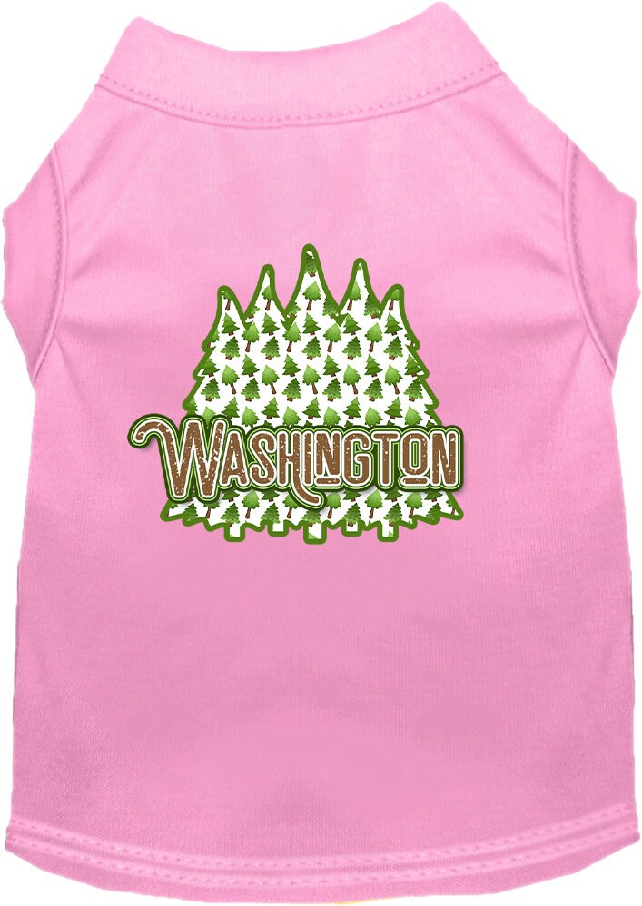 Camiseta serigrafiada para perros y gatos, para mascotas pequeñas y medianas (tallas XS a XL), "Washington Woodland Trees"